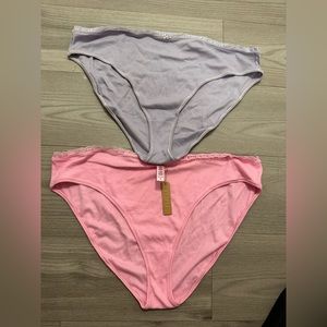 Skims Cotton Logo Lace Bikini Underwear (2pk)